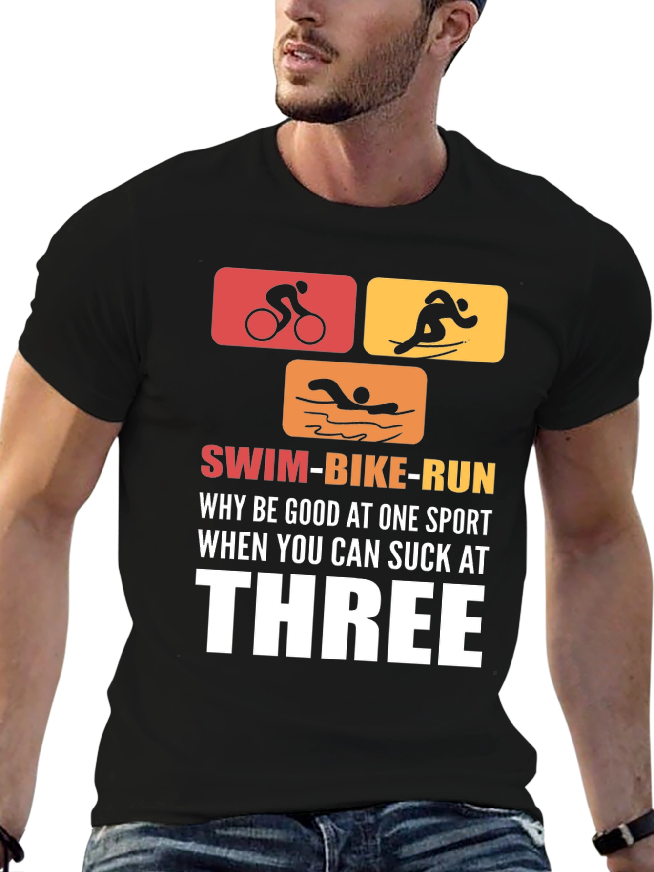 Swim Bike Run Triathlon T-Shirt