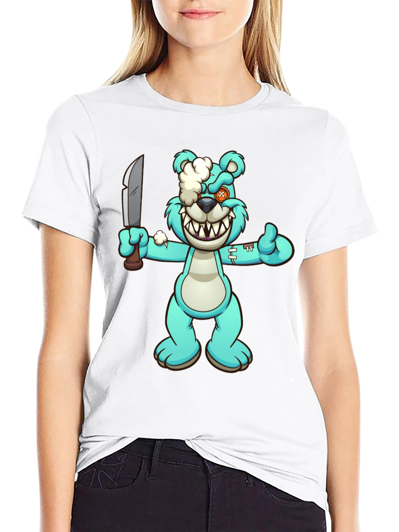 Cartoon Zombie Teddy Bear T-Shirt