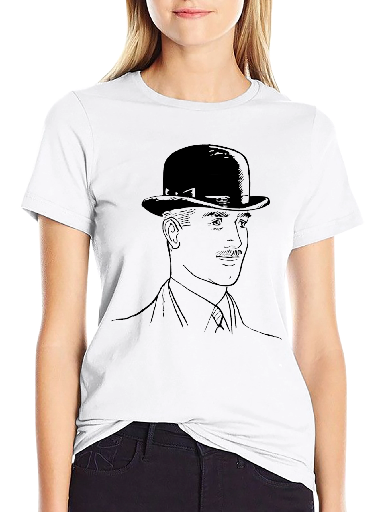 Dapper Gentleman Graphic Tee - Bowler Hat Design