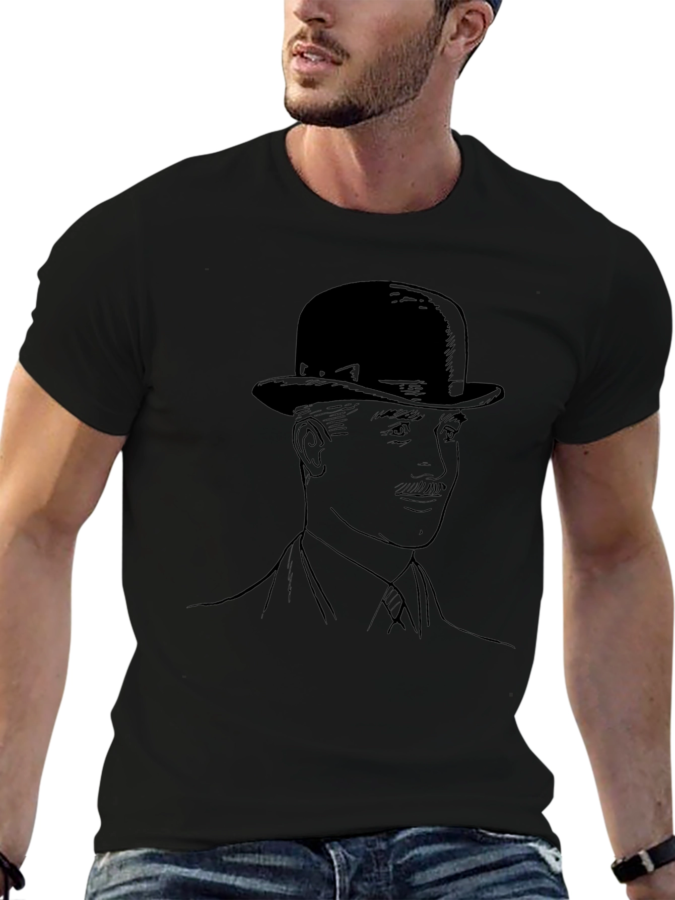 Dapper Gentleman Graphic Tee - Bowler Hat Design