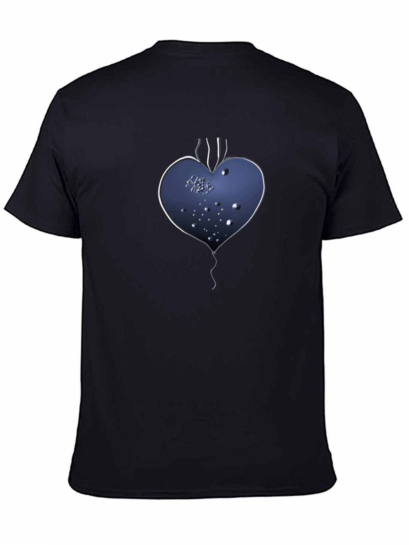 Abstract Heart Graphic Tee - Mens Black Shirt