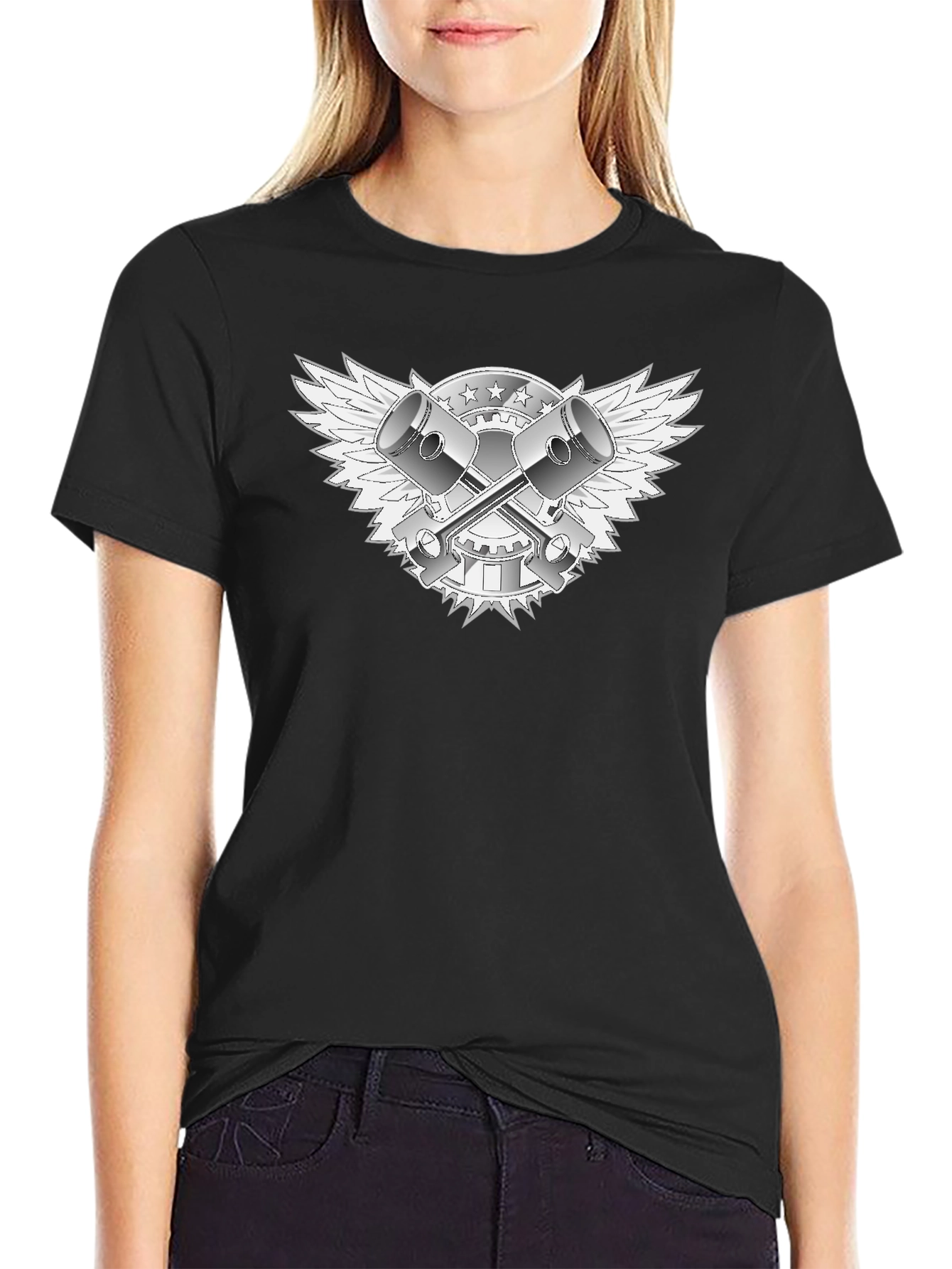 Piston Wings Graphic Tee - Black
