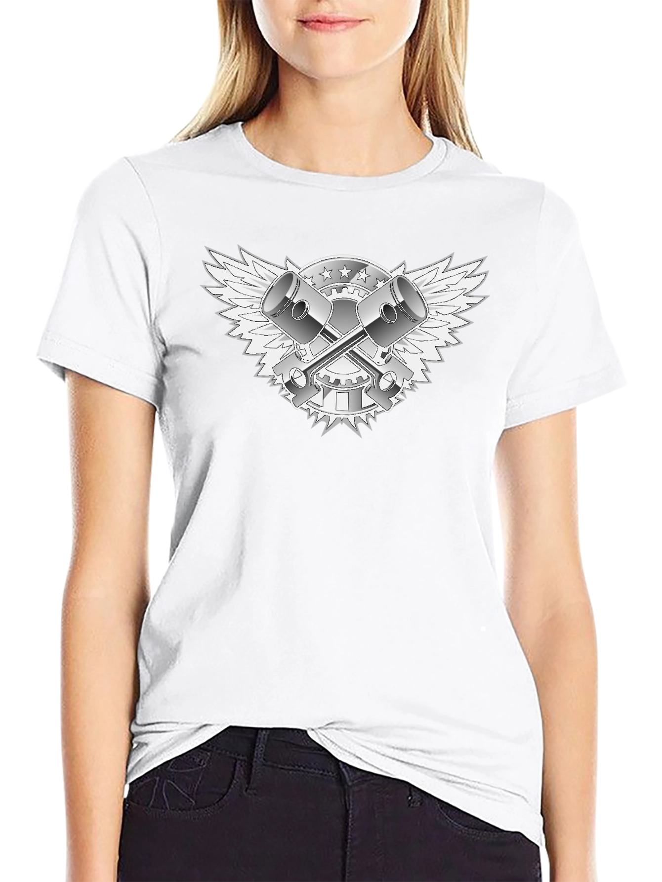 Piston Wings Graphic Tee - Black