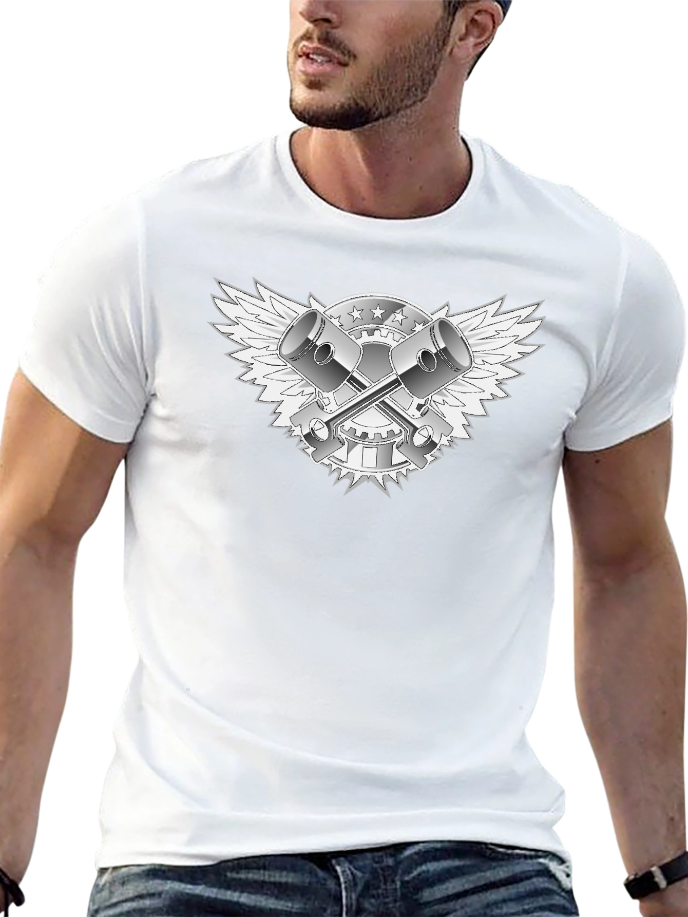 Piston Wings Graphic Tee - Black