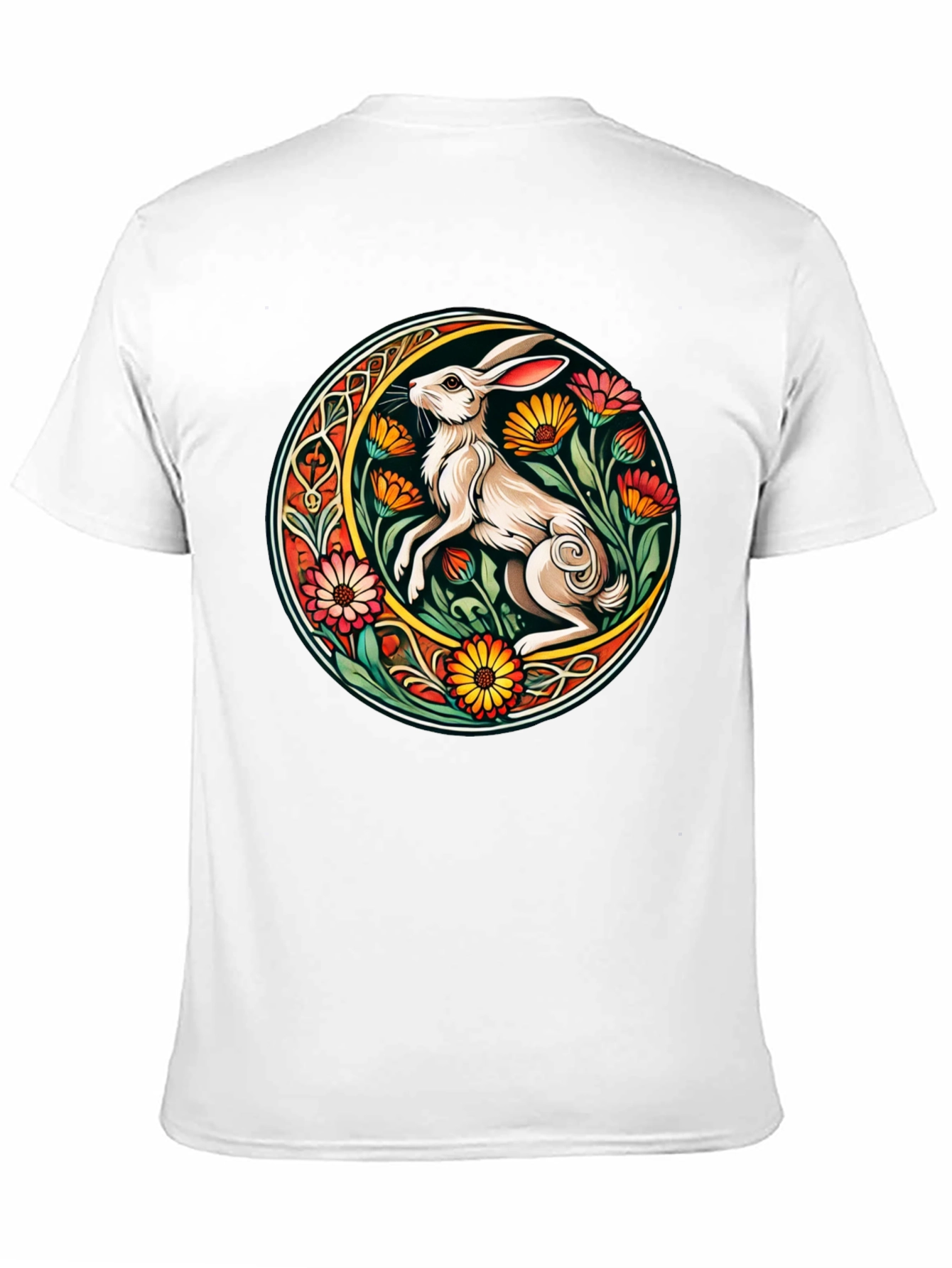 Rabbit Flower Circle Graphic Tee