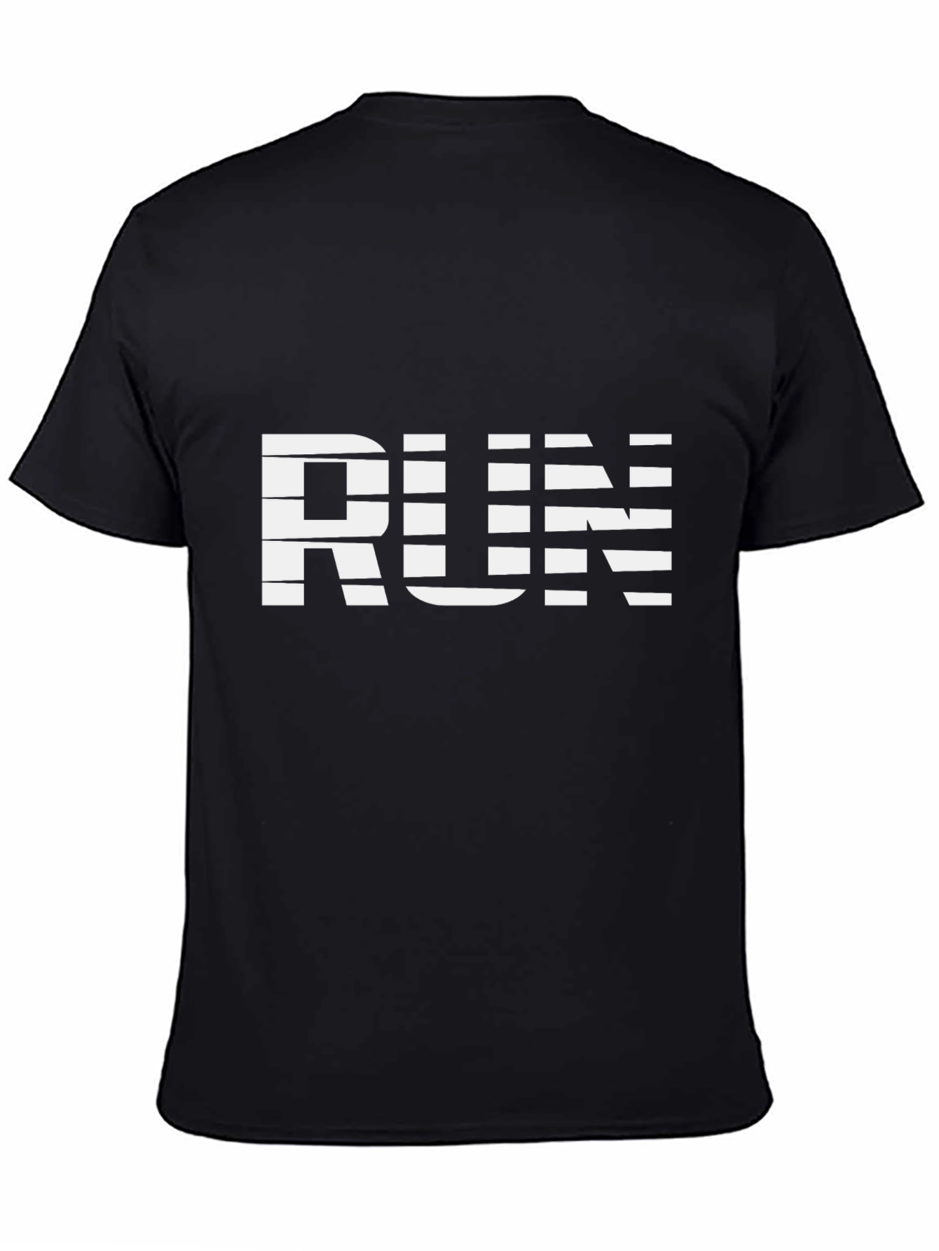 Stylish Black RUN Graphic Tee - Active Wear