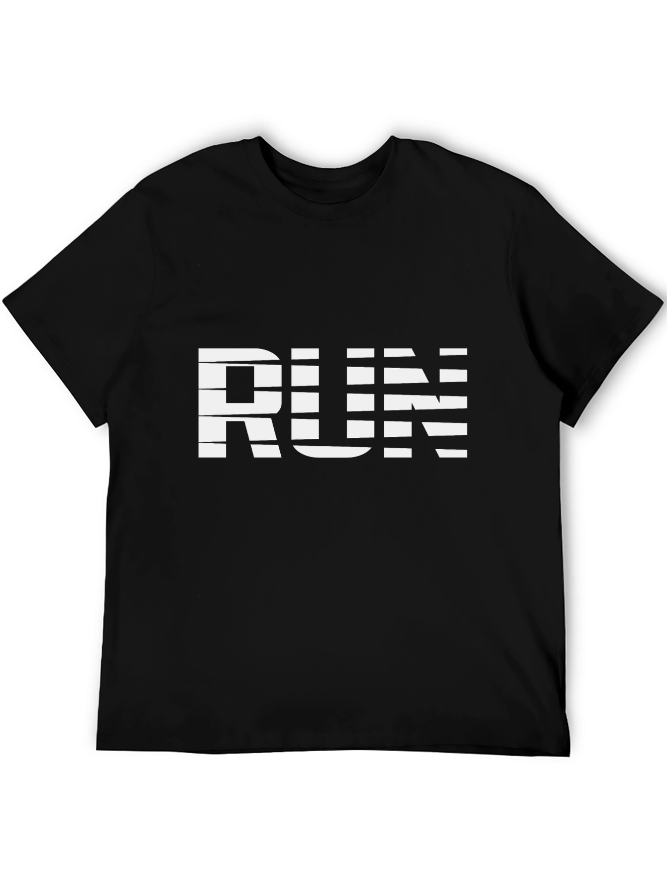 Stylish Black RUN Graphic Tee - Active Wear
