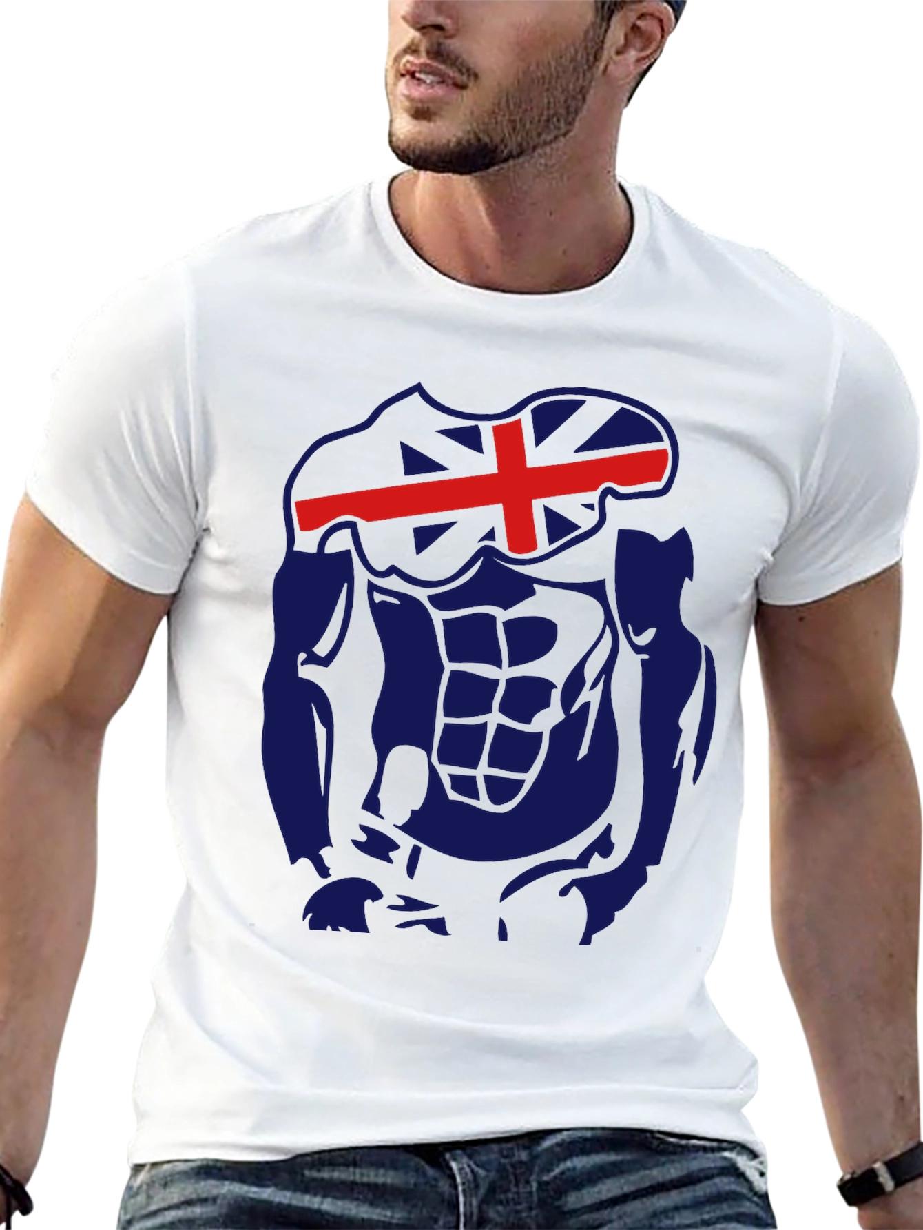 Icelandic Flag Abs Funny Gym T-Shirt