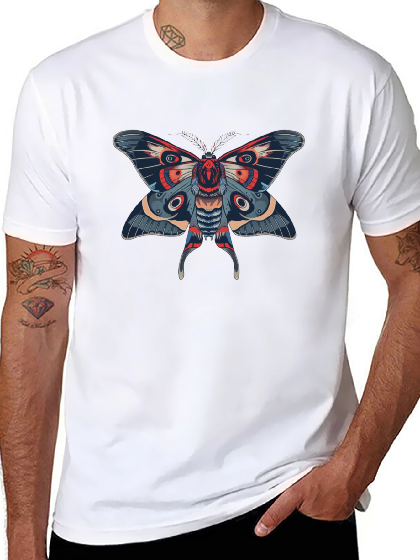 Moth Graphic Black T-Shirt