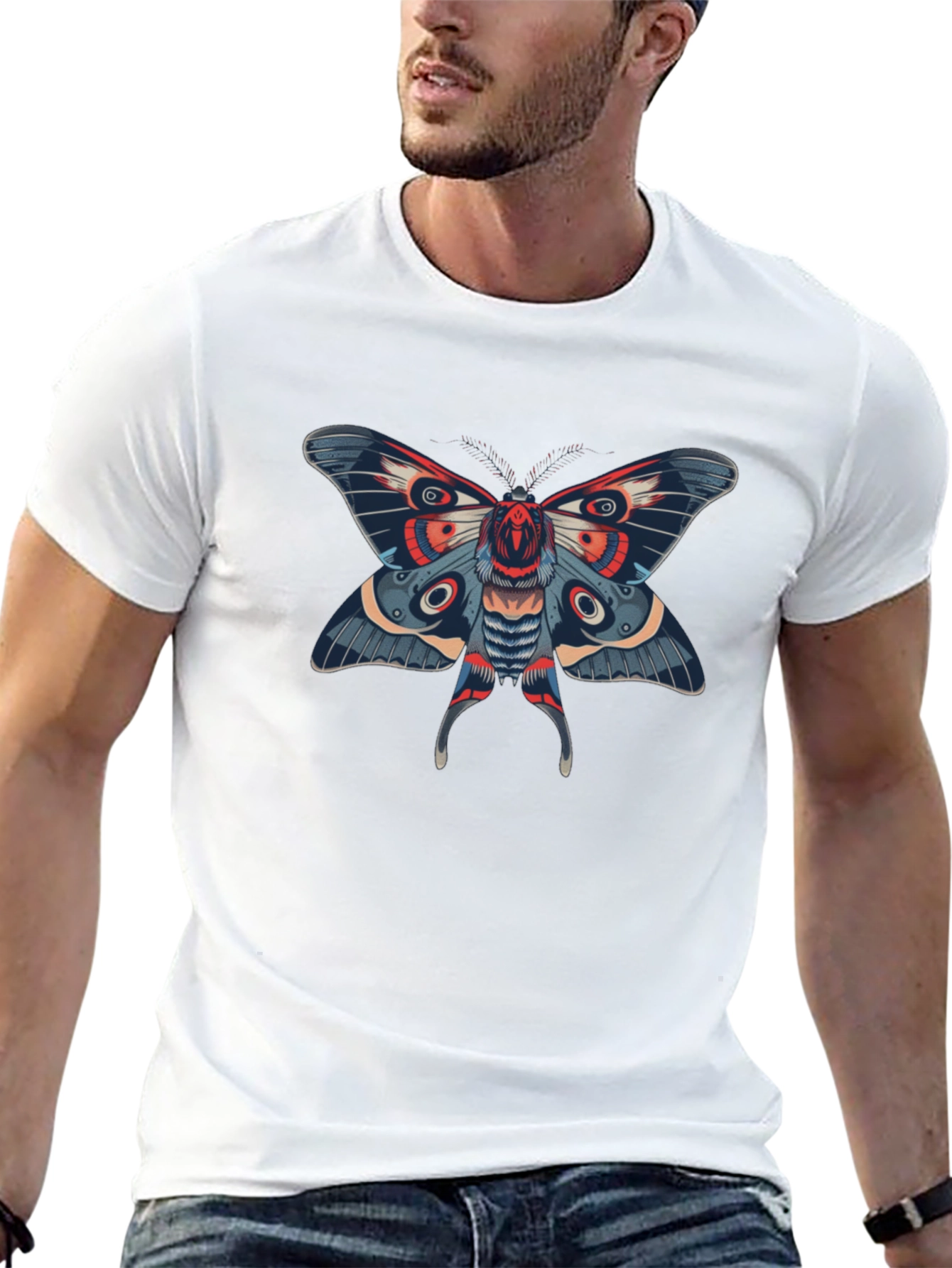 Moth Graphic Black T-Shirt