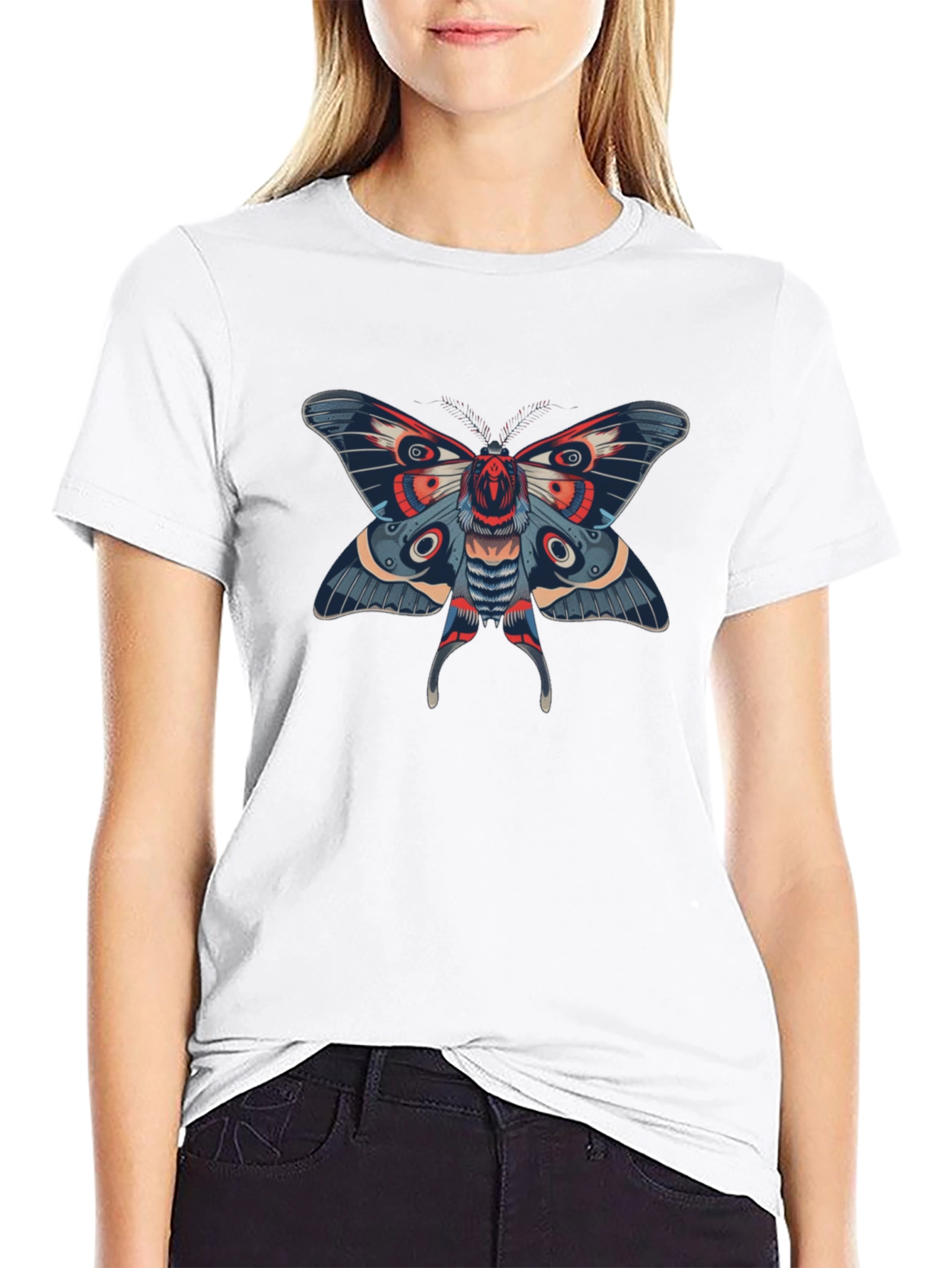 Moth Graphic Black T-Shirt