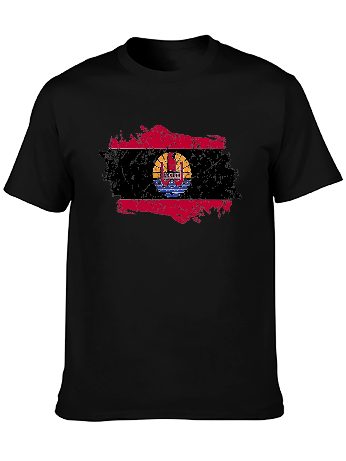 French Polynesia Flag T-Shirt Grunge Style