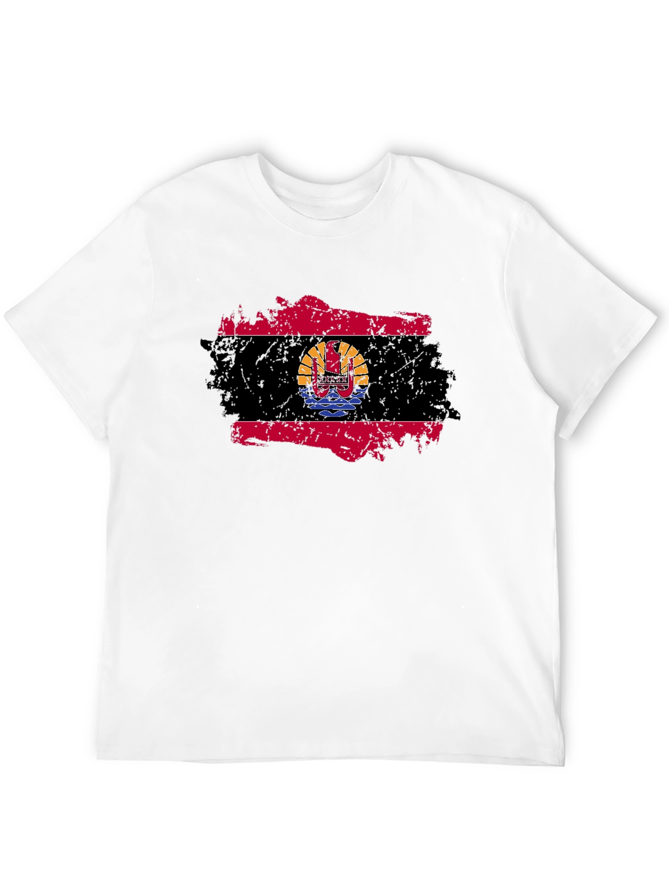 French Polynesia Flag T-Shirt Grunge Style