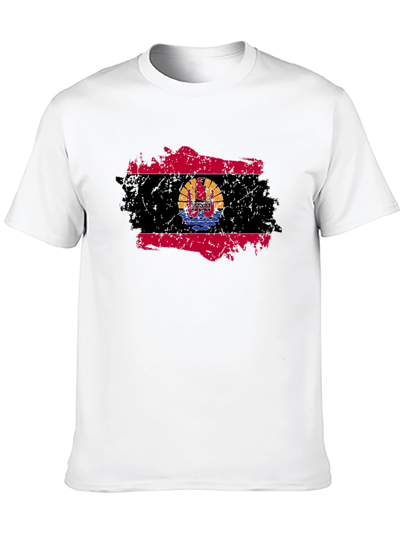 French Polynesia Flag T-Shirt Grunge Style