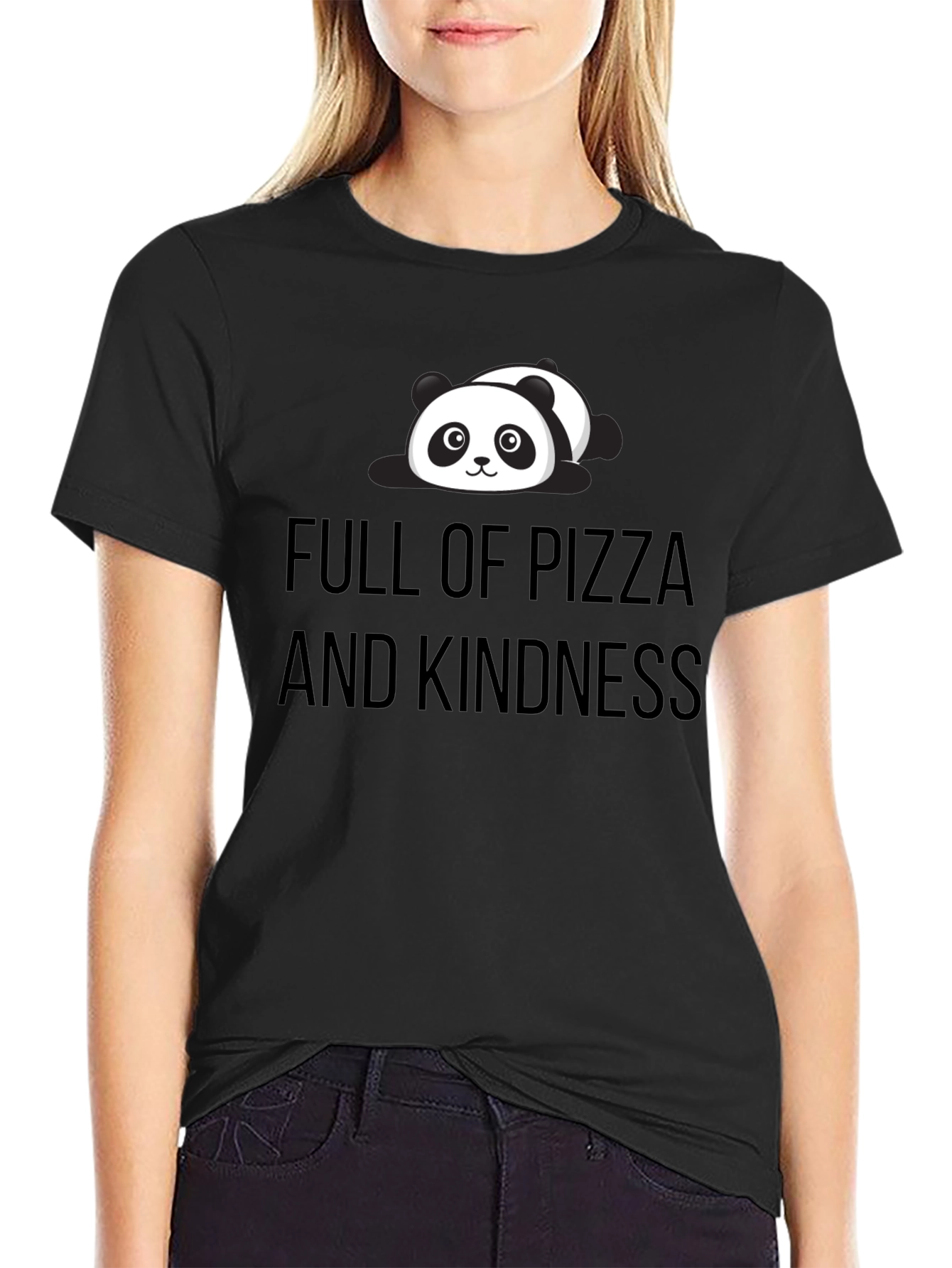 Full of Pizza and Kindness Panda Tee