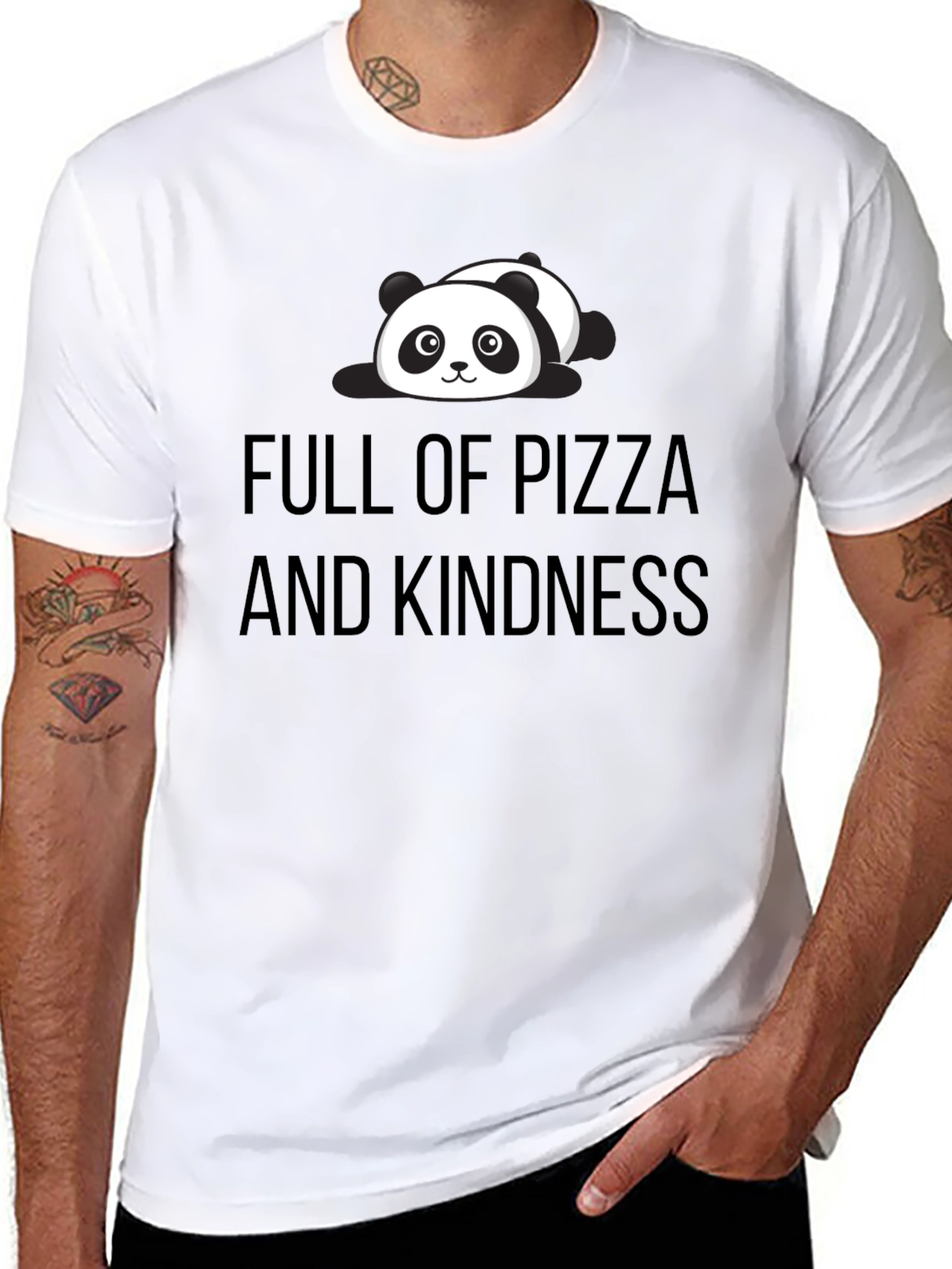 Full of Pizza and Kindness Panda Tee