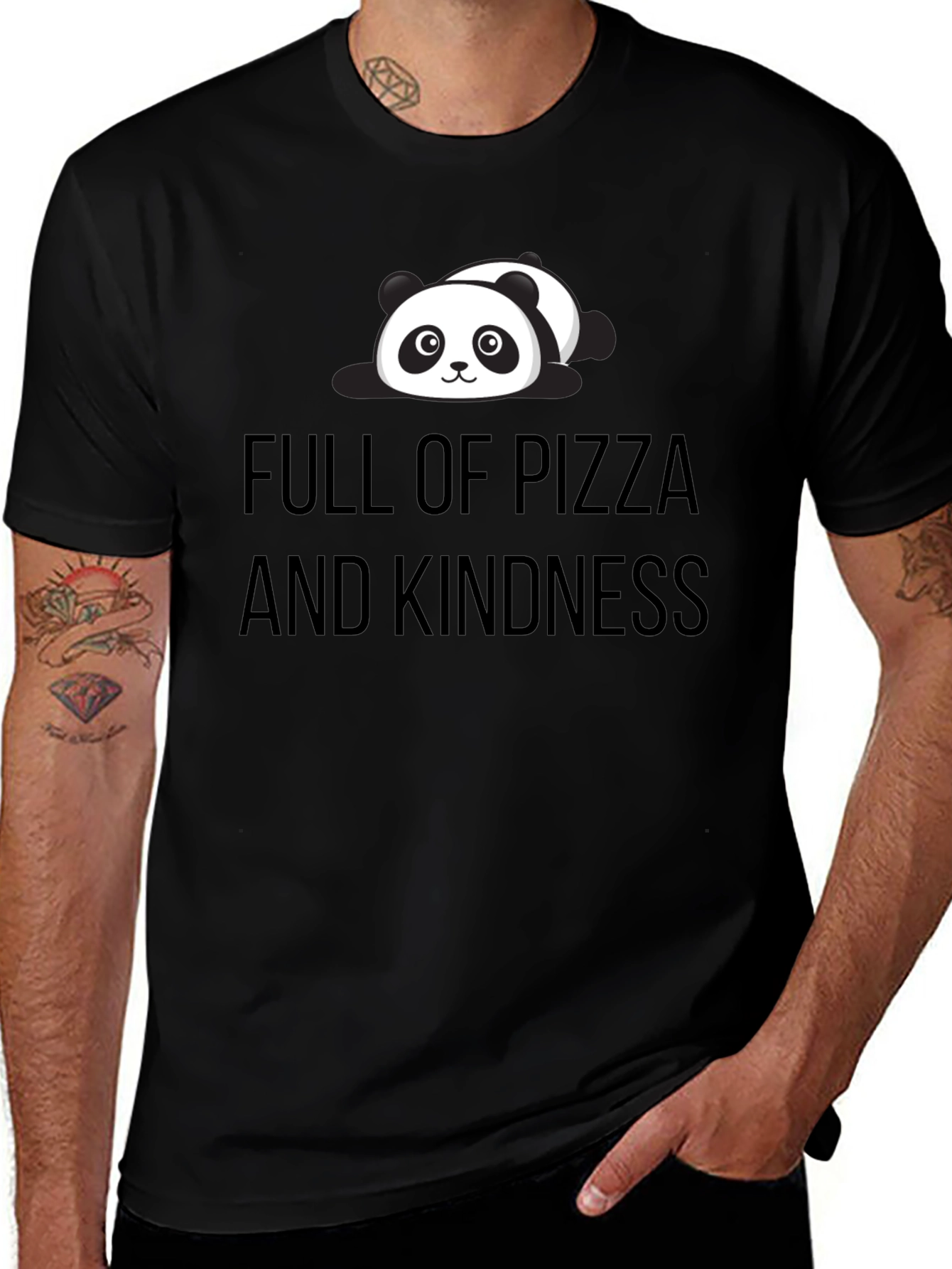 Full of Pizza and Kindness Panda Tee