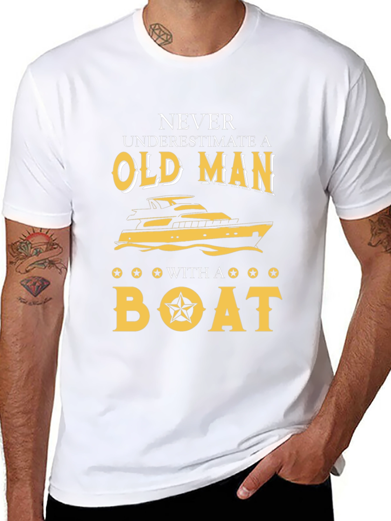 Old Man With a Boat Graphic Tee