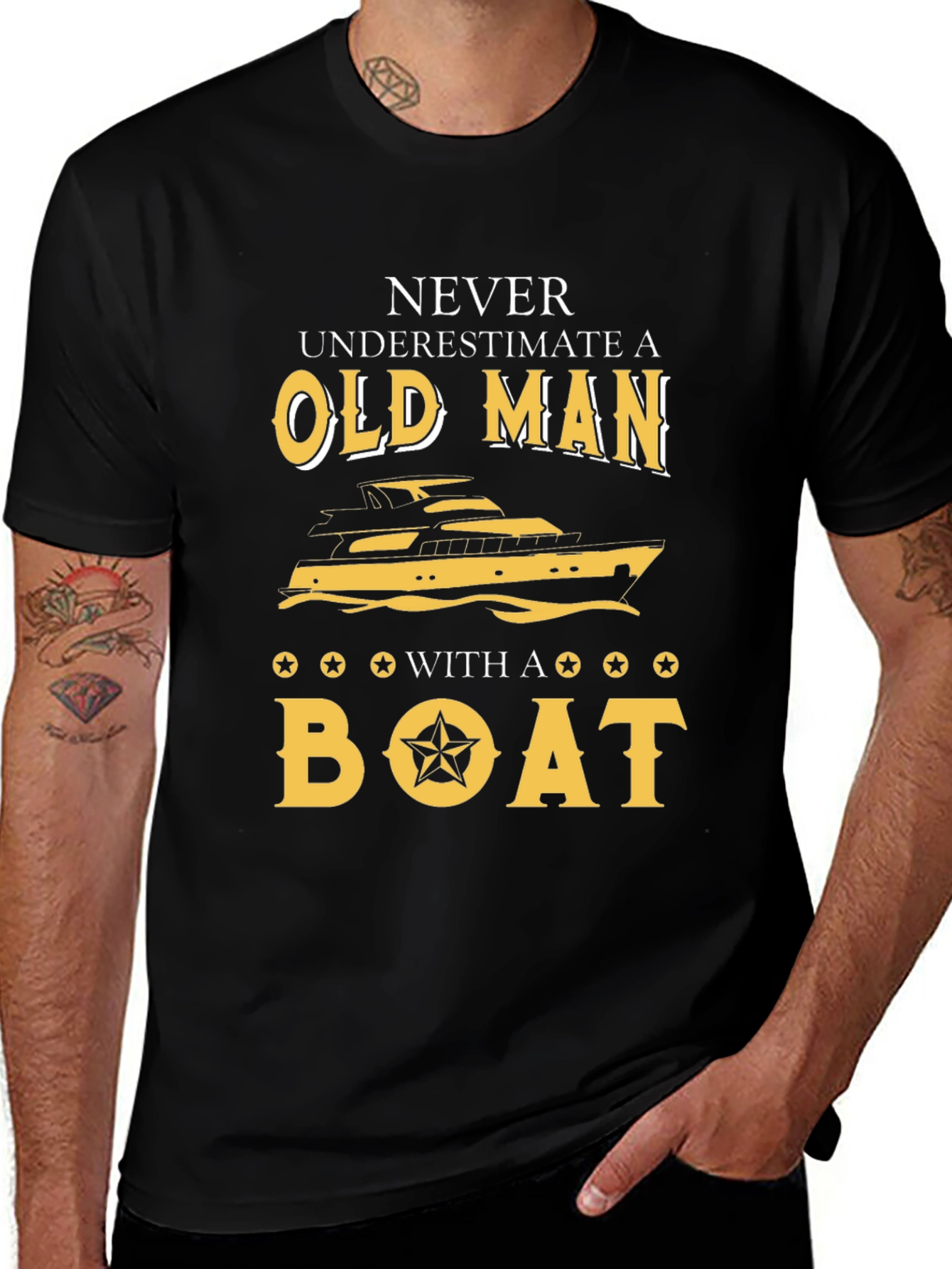 Old Man With a Boat Graphic Tee