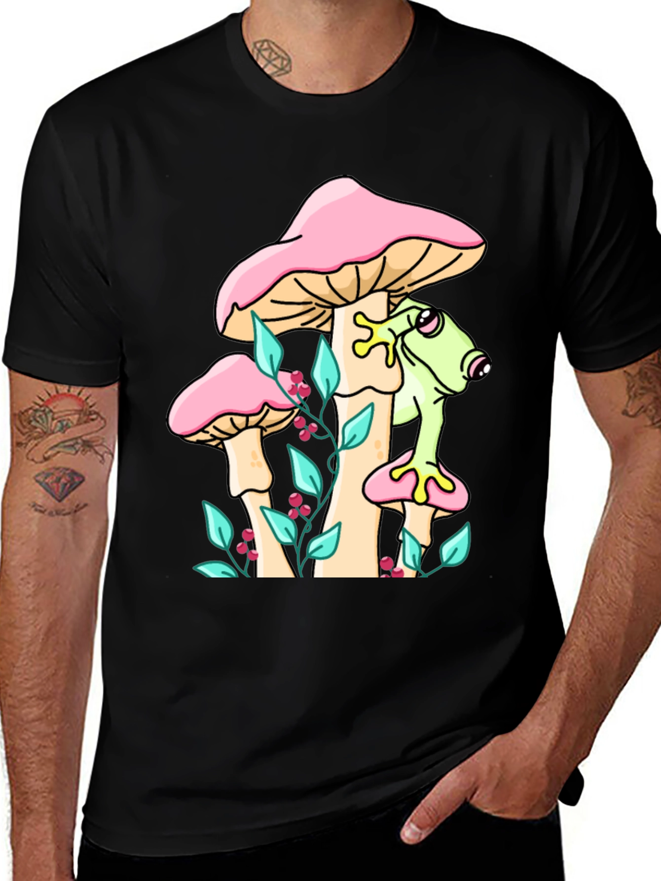 Frog on Mushroom Graphic Tee