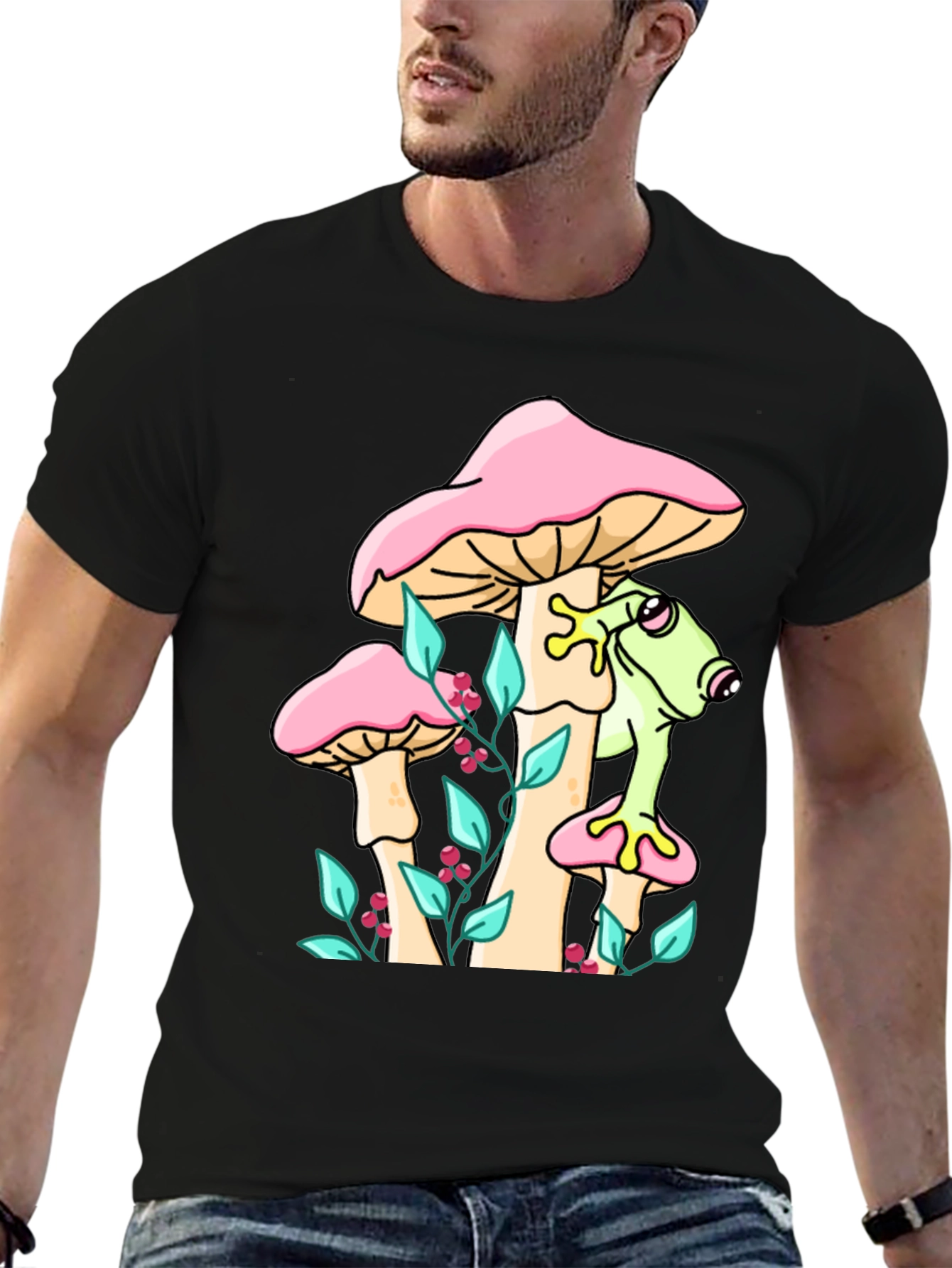 Frog on Mushroom Graphic Tee