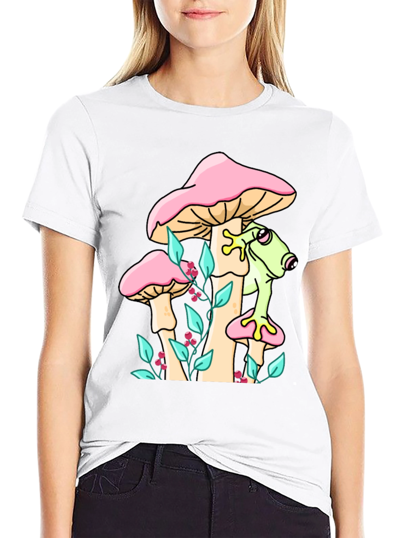 Frog on Mushroom Graphic Tee