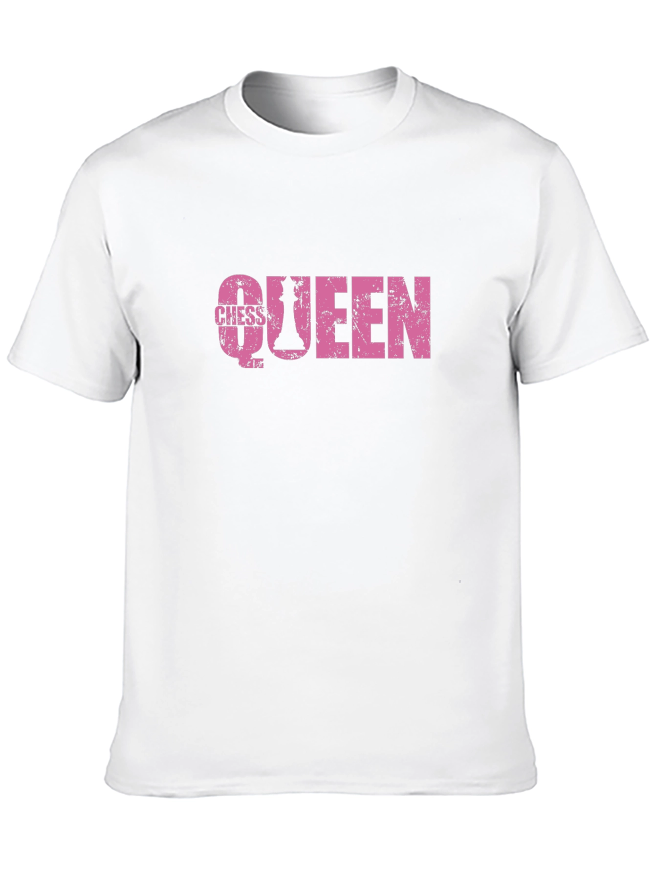 Chess Queen Graphic Tee - Pink Print Black Shirt