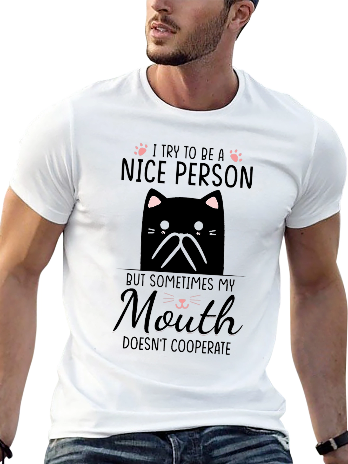 Funny Cat T-Shirt - Nice Person