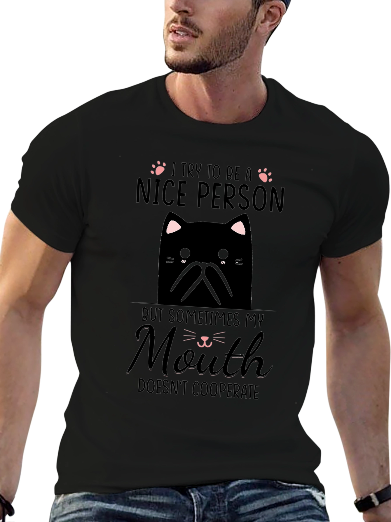 Funny Cat T-Shirt - Nice Person
