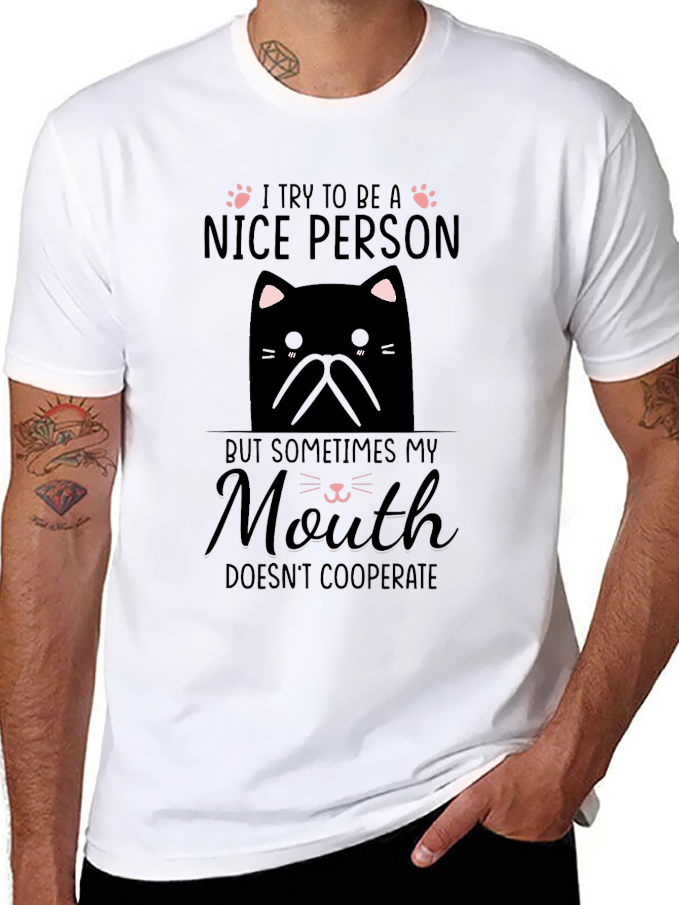Funny Cat T-Shirt - Nice Person