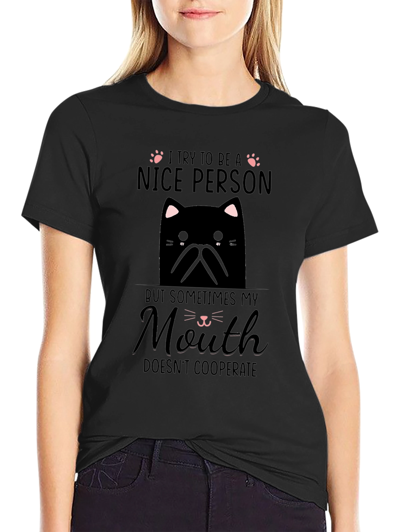 Funny Cat T-Shirt - Nice Person