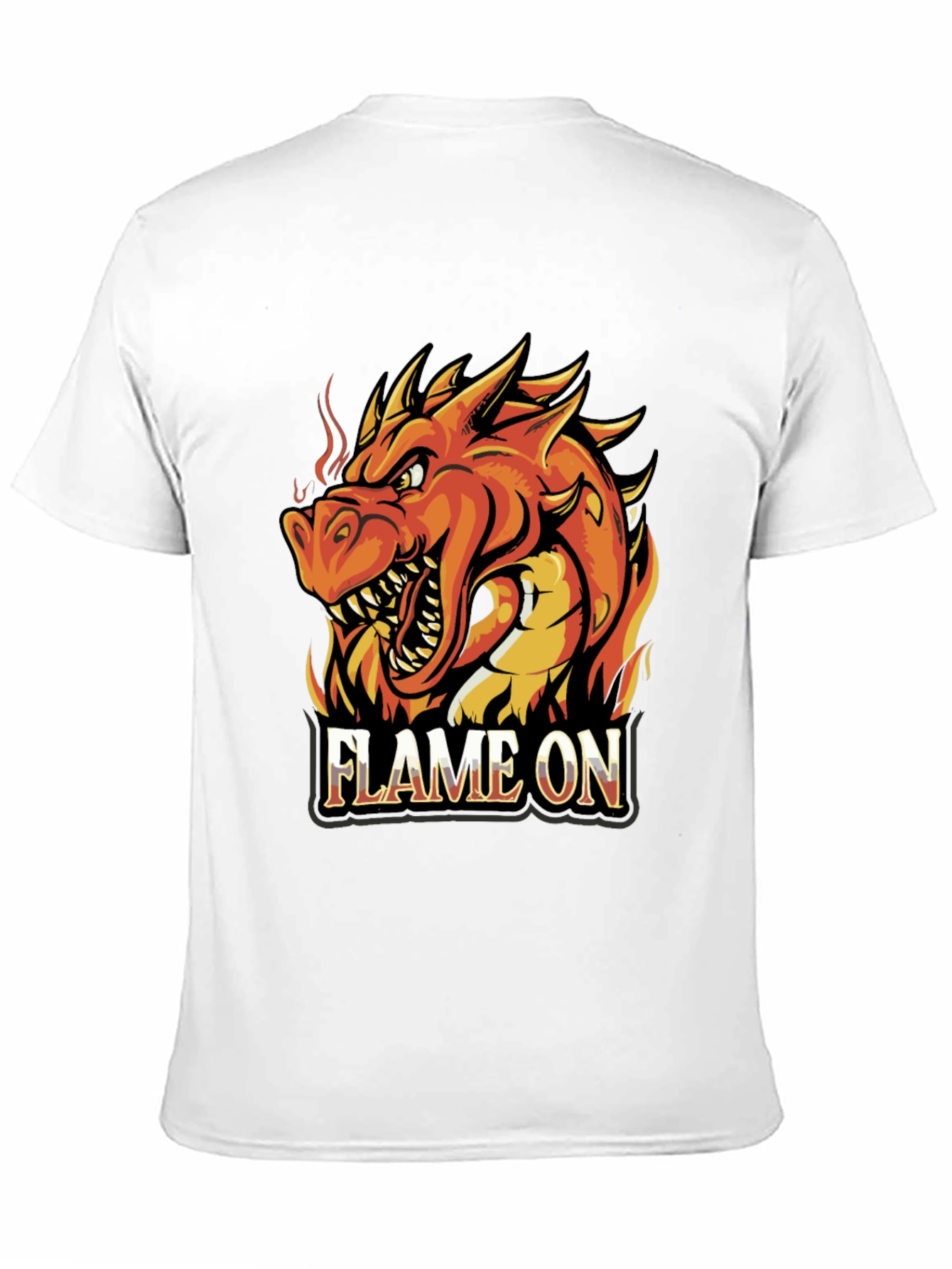 Flame On Dragon Graphic T-Shirt - Black Cotton Tee