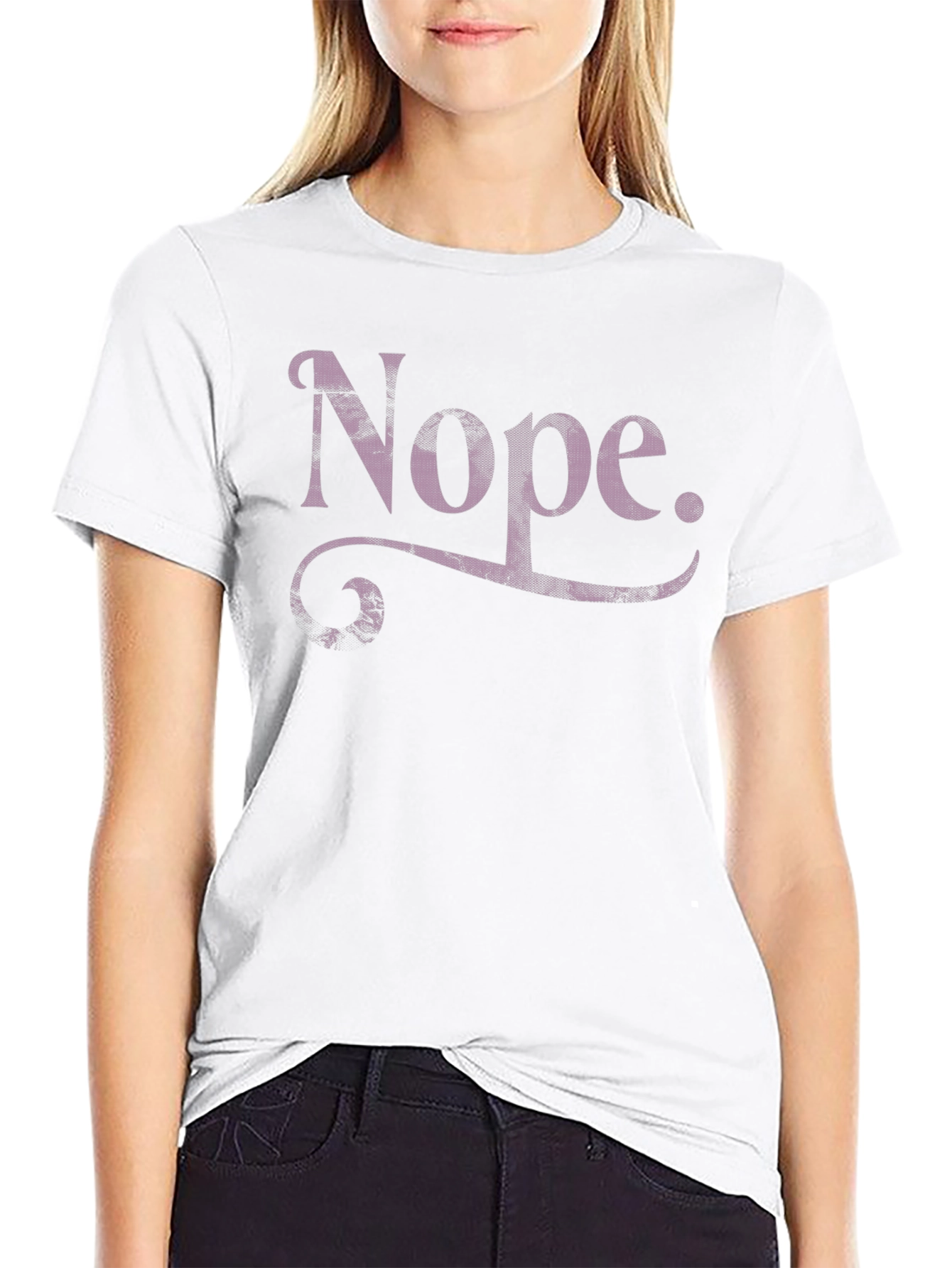 Nope Graphic Tee - Casual Black T-Shirt