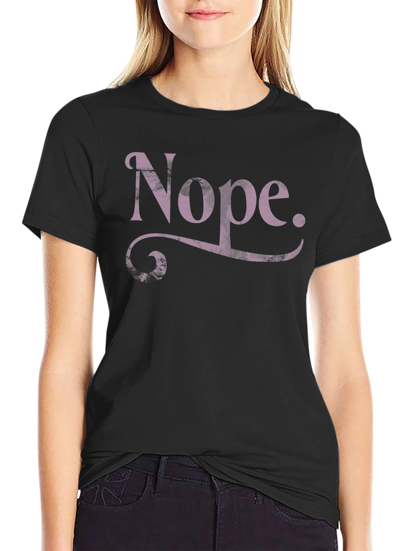 Nope Graphic Tee - Casual Black T-Shirt