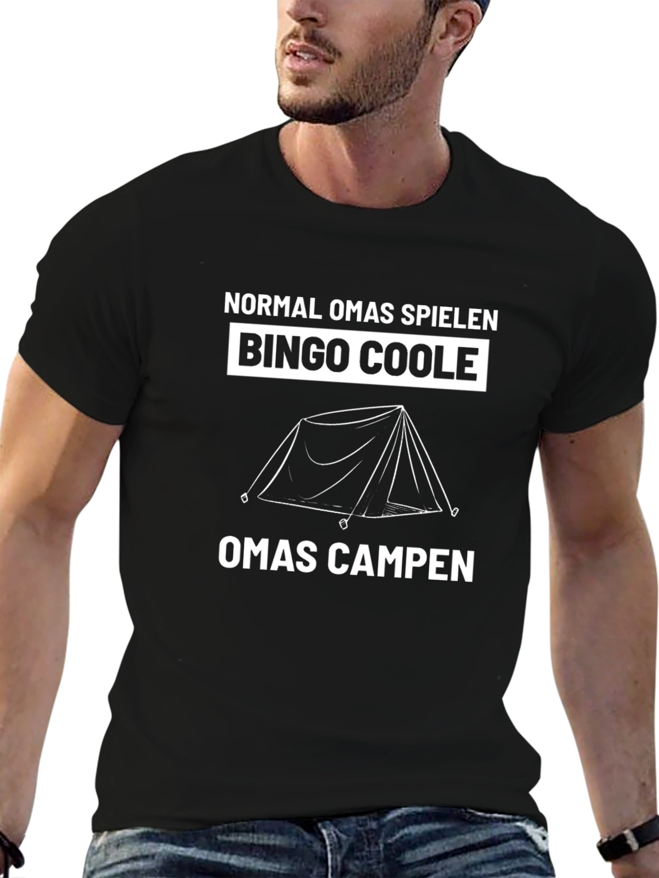 Bingo Coole Omas Campen Black T-Shirt