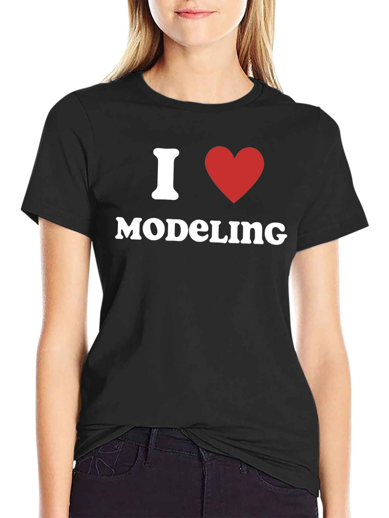 I Heart Modeling Black T-Shirt