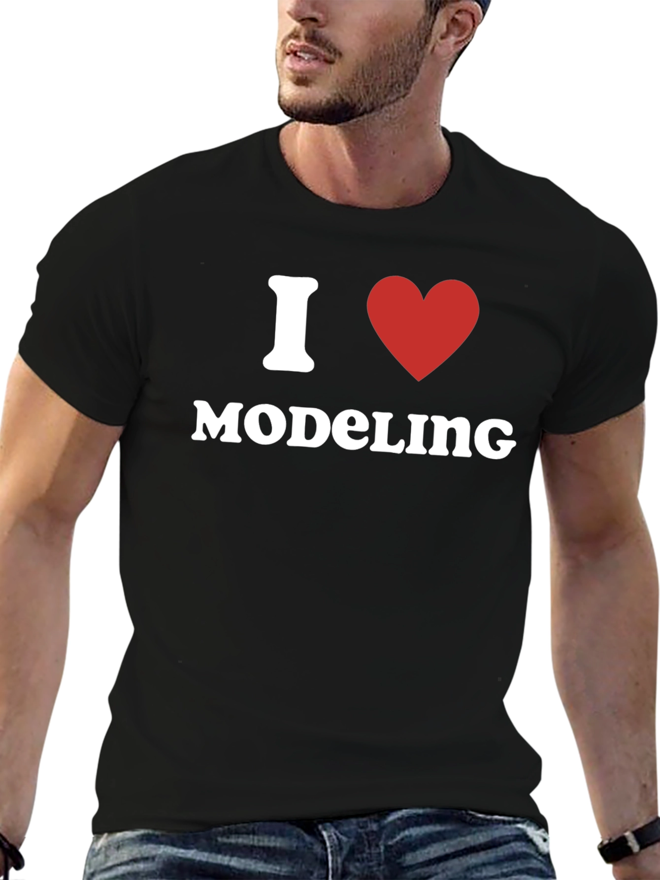 I Heart Modeling Black T-Shirt