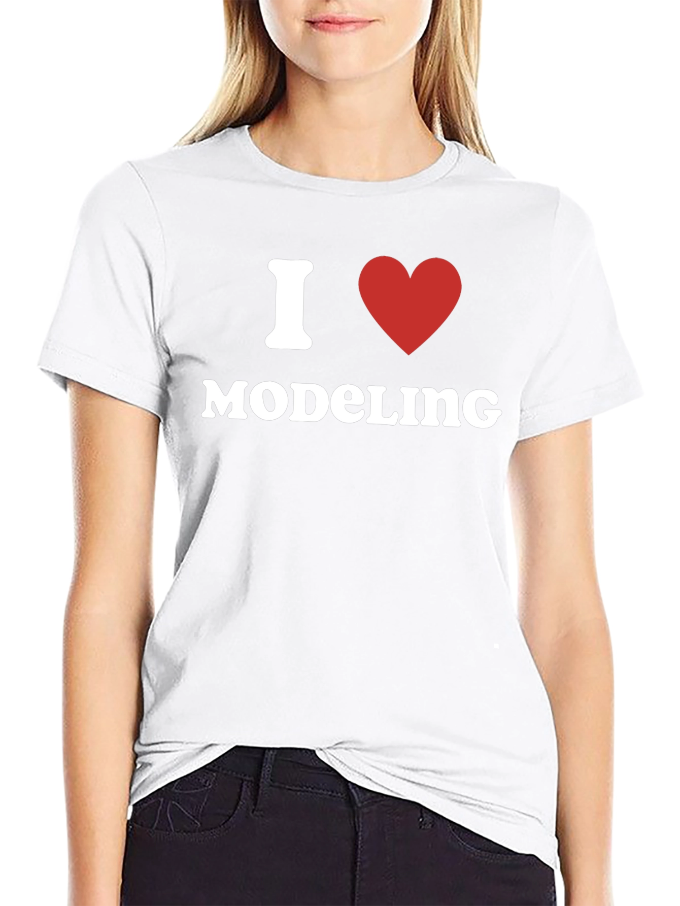 I Heart Modeling Black T-Shirt