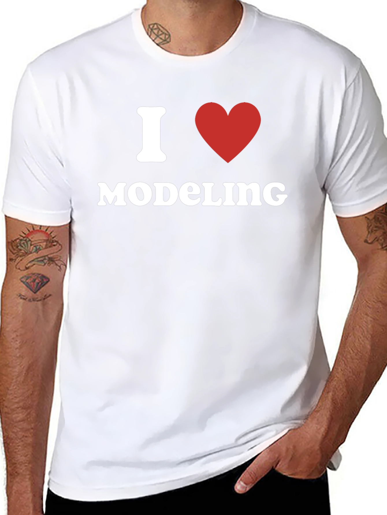 I Heart Modeling Black T-Shirt