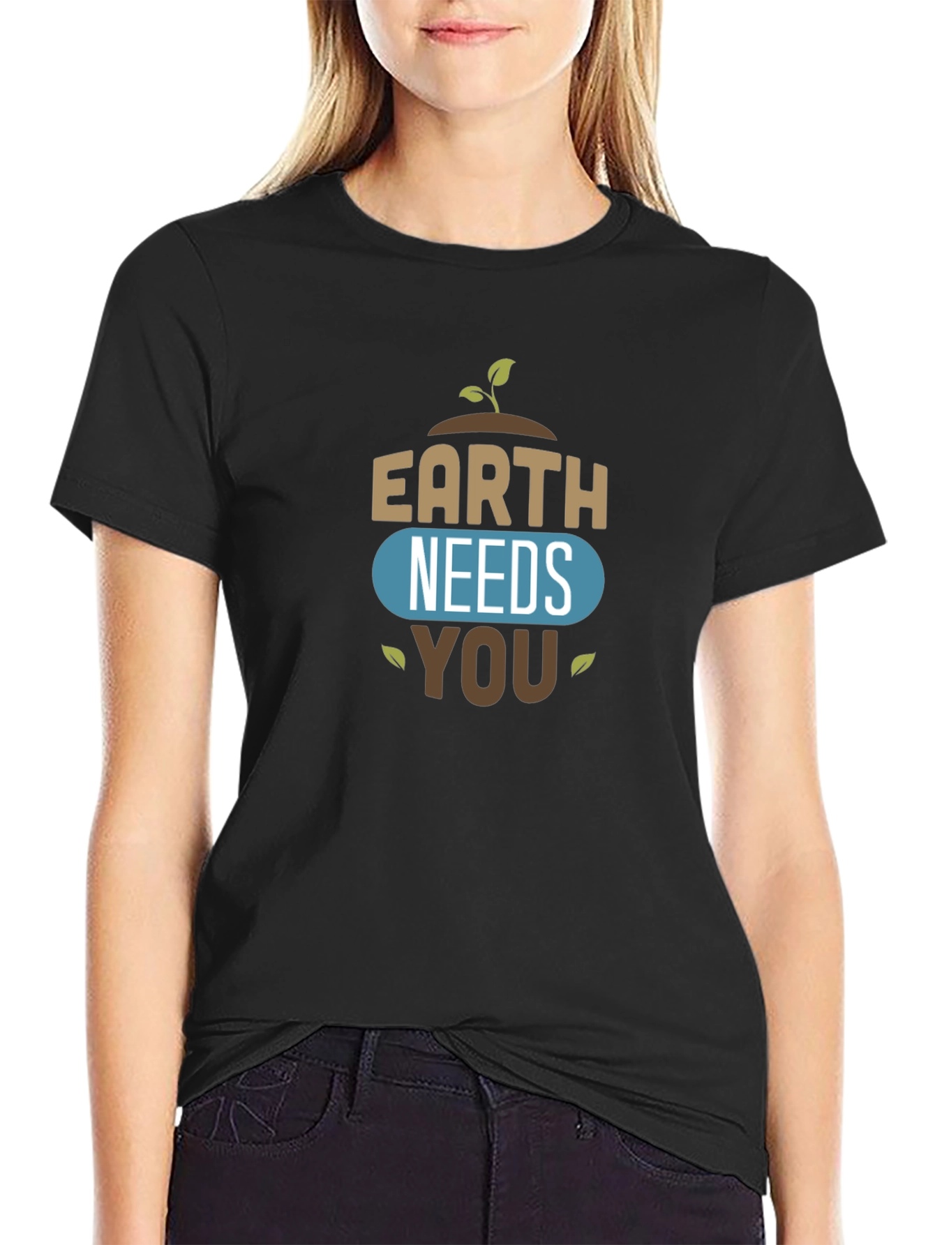 Earth Needs You Graphic Tee - Black