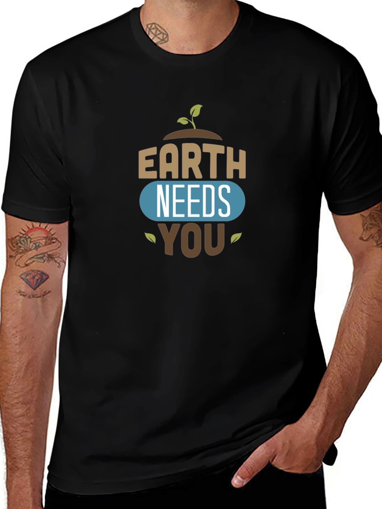 Earth Needs You Graphic Tee - Black