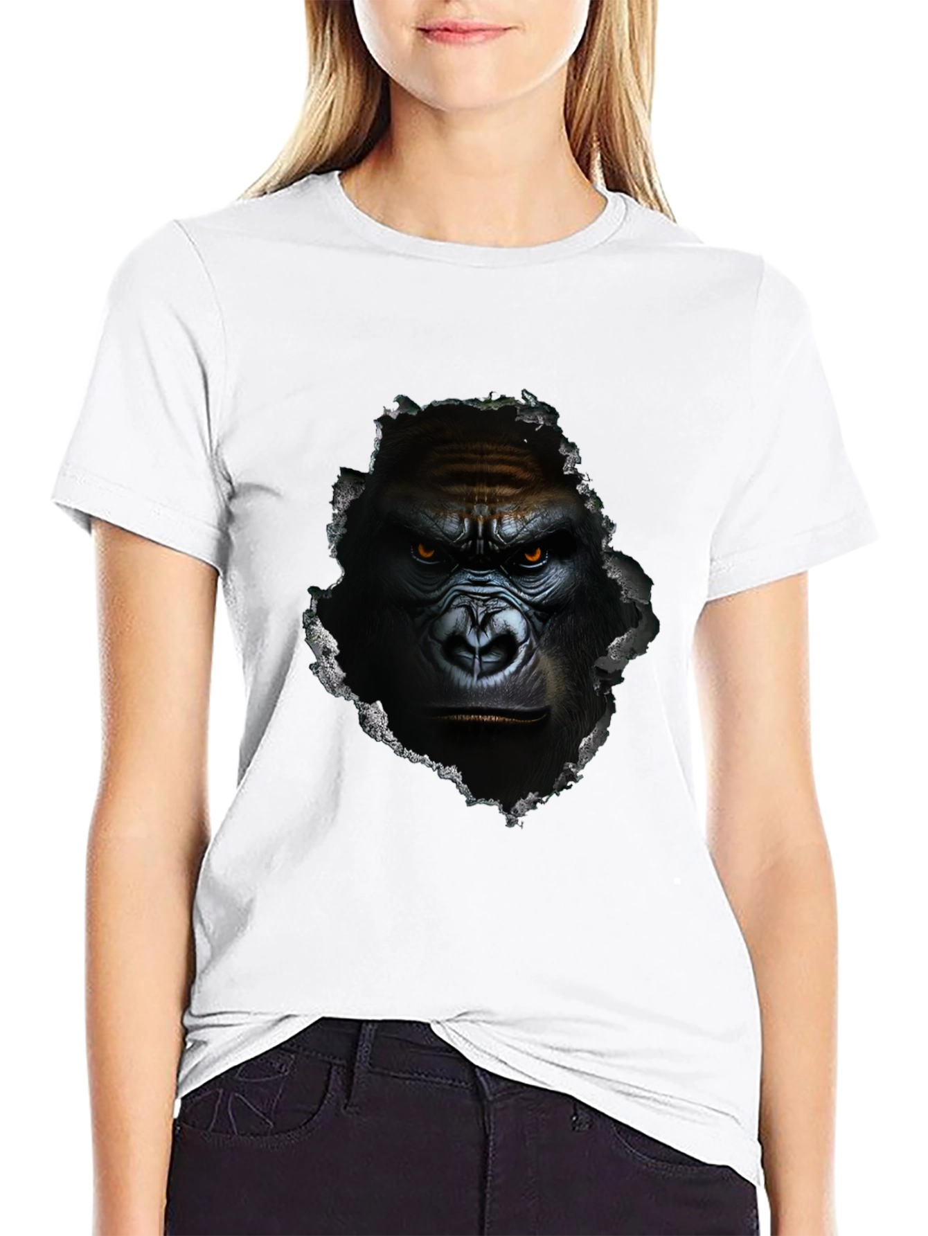 Gorilla Graphic Print Black Tee
