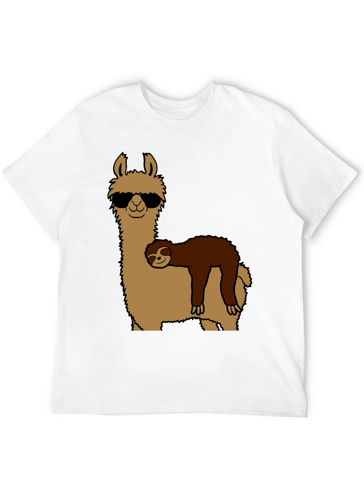 Cool Llama & Sloth Graphic T-Shirt