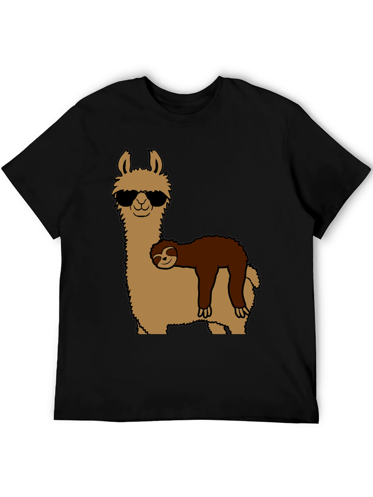 Cool Llama & Sloth Graphic T-Shirt
