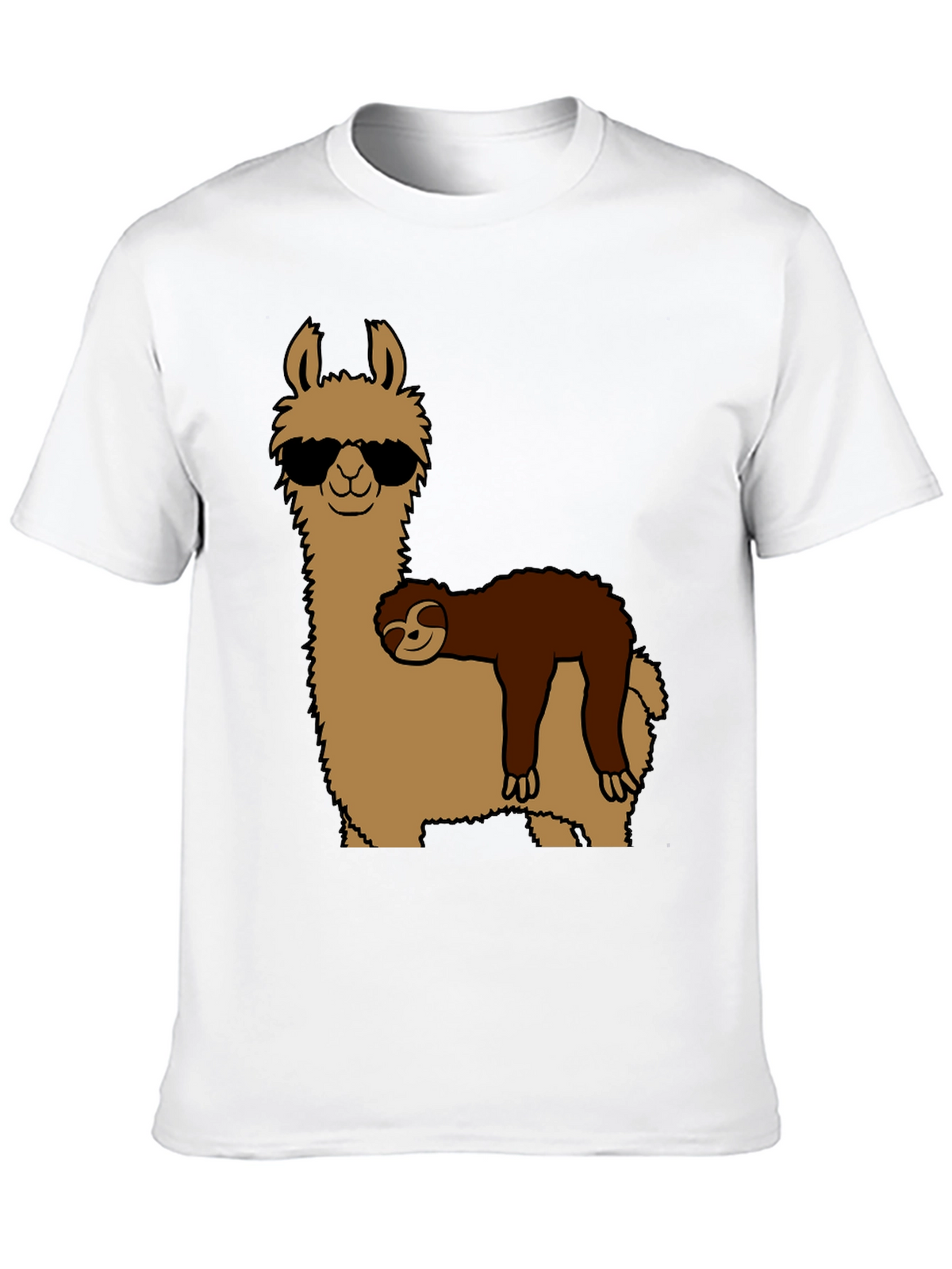 Cool Llama & Sloth Graphic T-Shirt