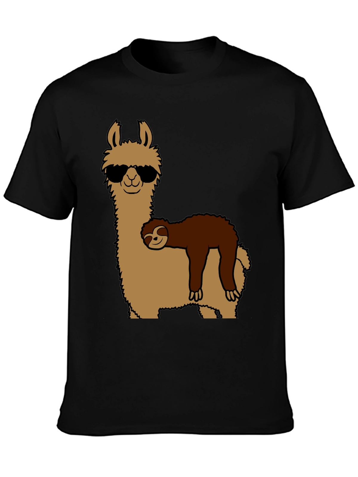 Cool Llama & Sloth Graphic T-Shirt