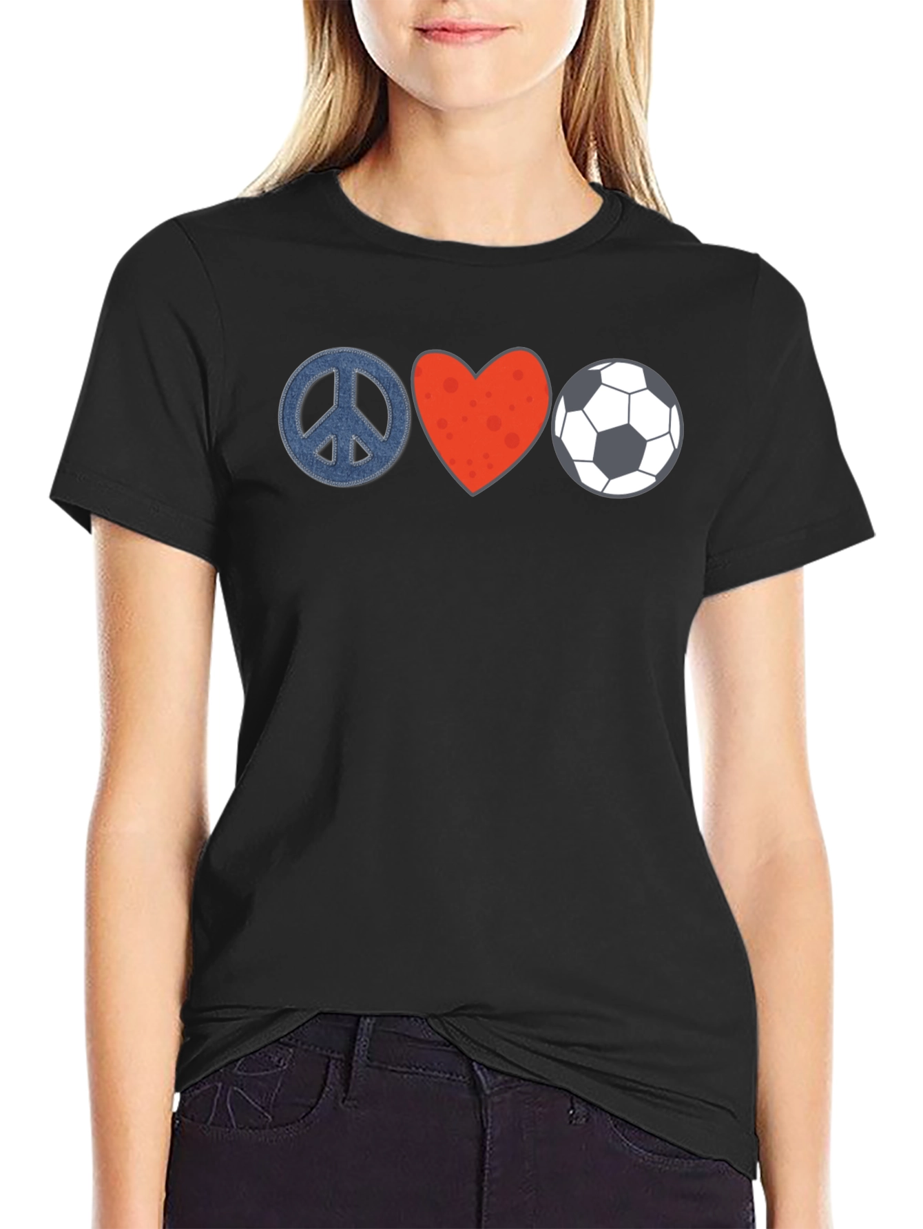 Peace Love Soccer Graphic Tee
