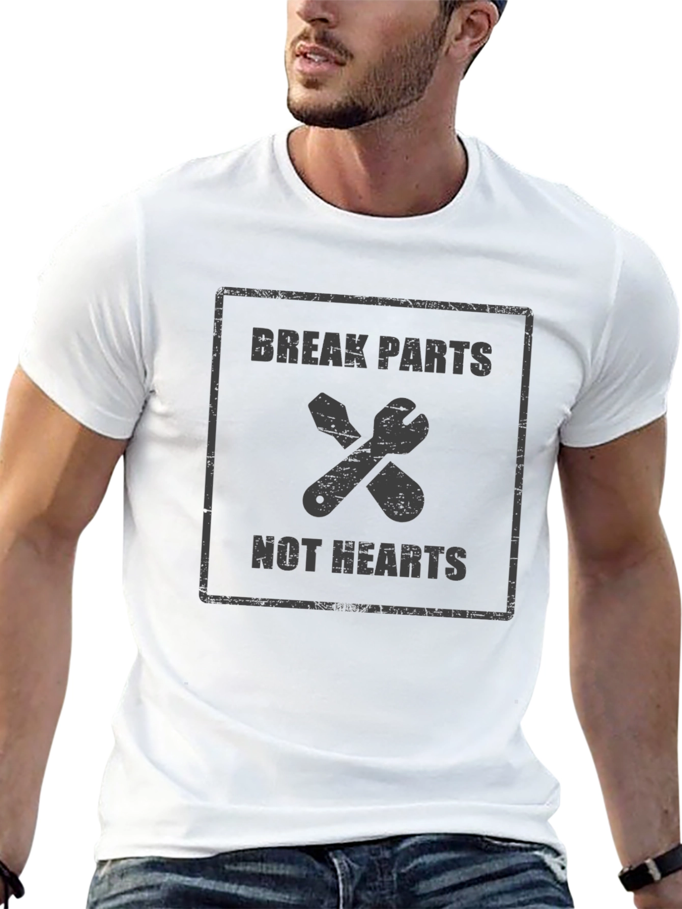 Break Parts Not Hearts Graphic T-Shirt - Mechanic Gift