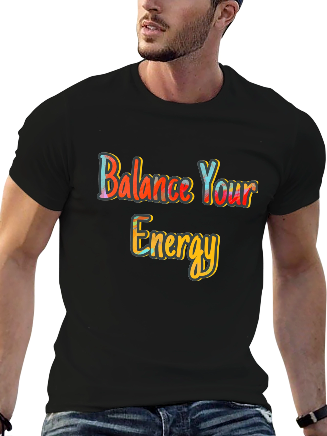 Balance Your Energy Black Graphic Tee