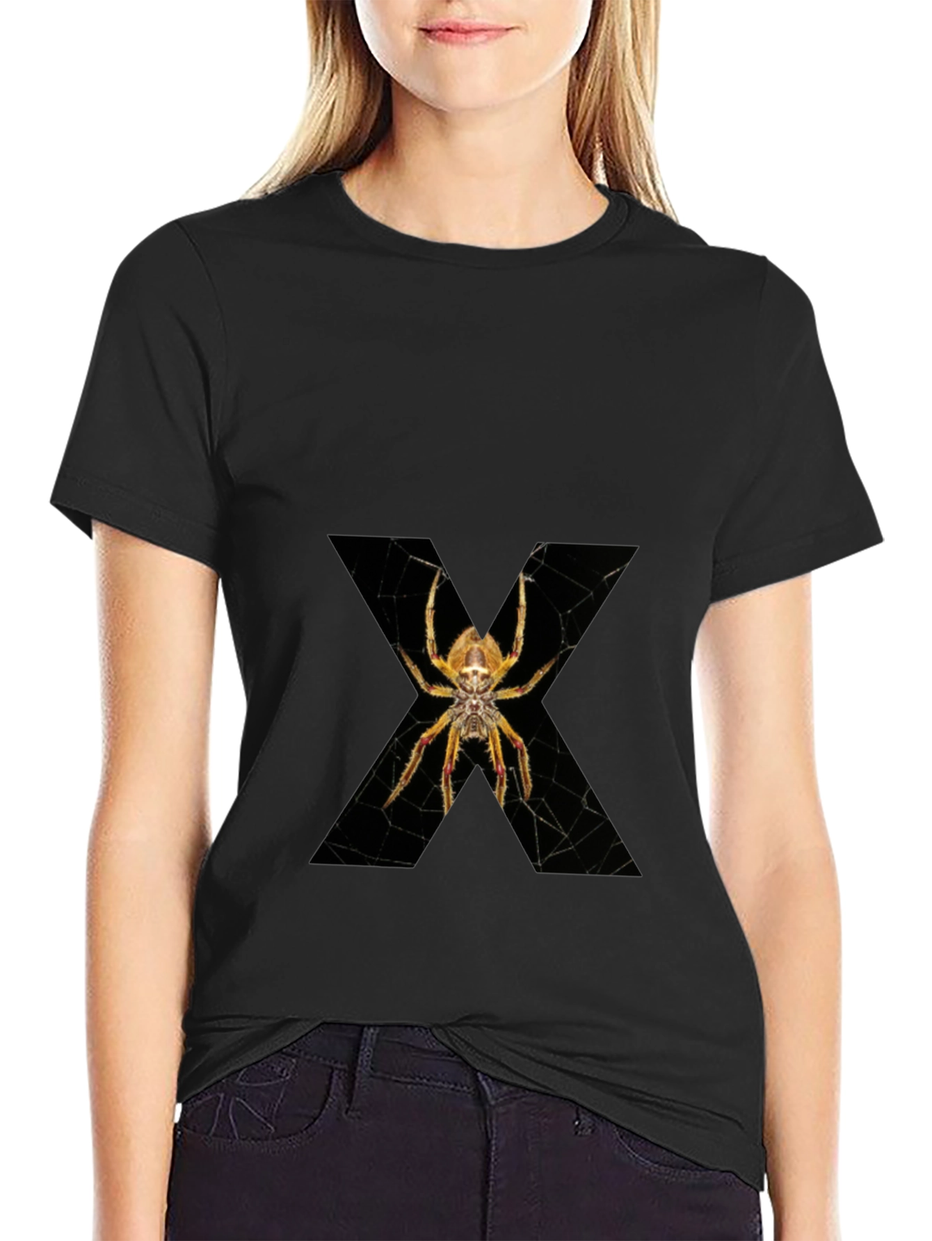 Spider Web X Graphic Black T-Shirt
